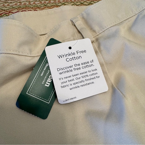 LL Bean Shorts Womens 20 Regular Beige High Rise Chino Original Expandable Waist - Picture 5 of 9